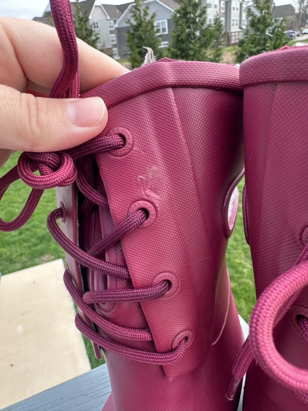 BOGS | Cranberry Amanda Plush II Waterproof Lace-up Rain Boots | Size 6